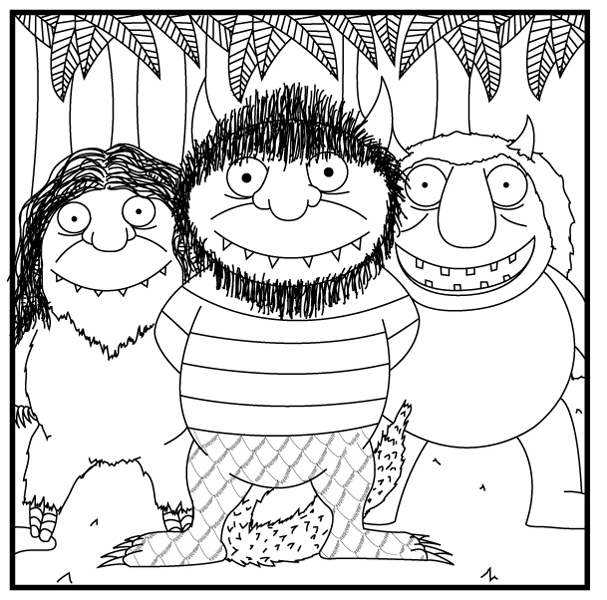 Where The Wild Things Are Coloring Pages 607x600 Where The Wild Things Are Coloring Pages