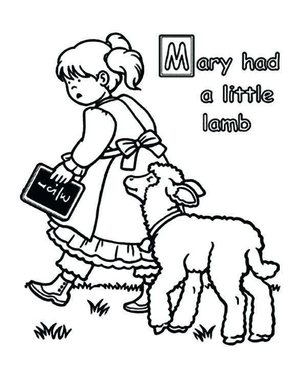 600x753 Mary Had A Little Lamb Coloring Page Had A Little Lamb Black