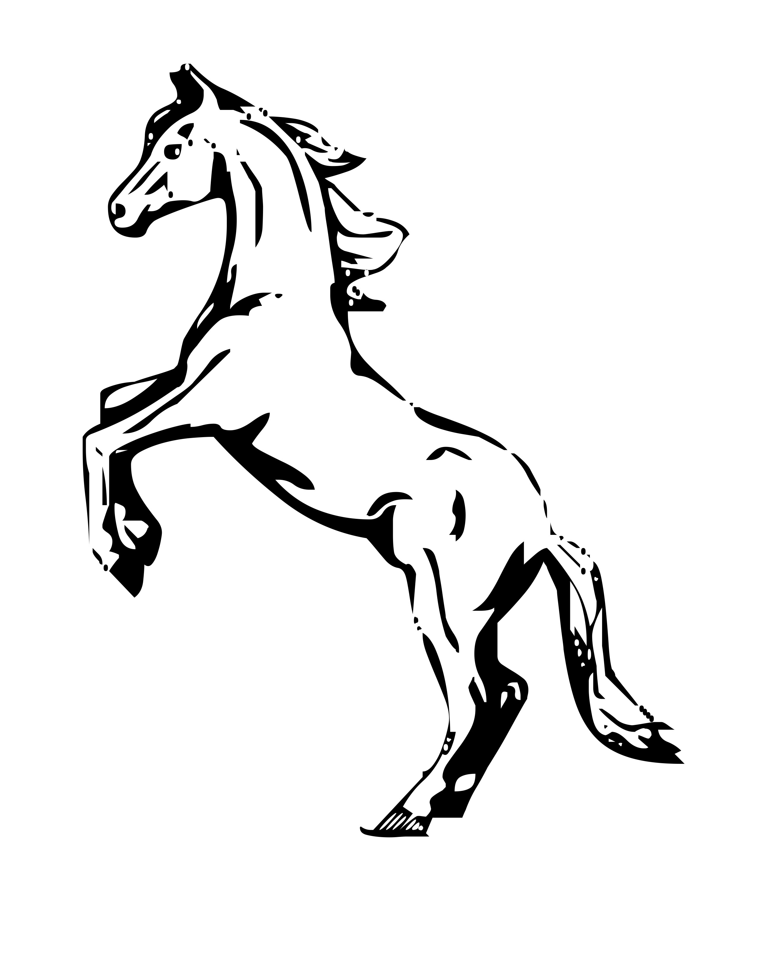 2550x3300 Mustang Horse Coloring Pages