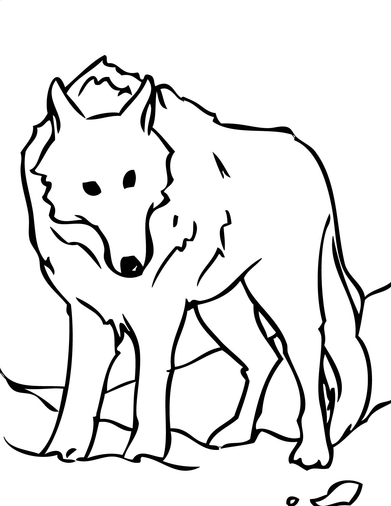 1275x1650 White Wolf Coloring Page