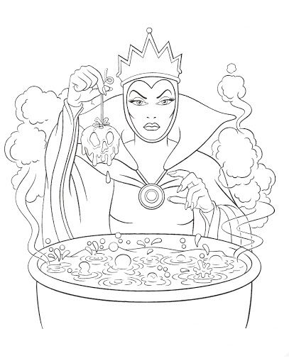 Disney Villains Coloring Page Wicked Queen Disney Coloring 407x512 Disney Villains Coloring Page Wicked Queen Disney Coloring