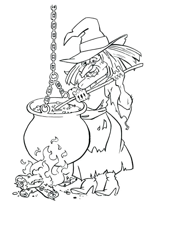 630x815 Free Printable Witch Coloring Page For Kids 1 Scary Halloween