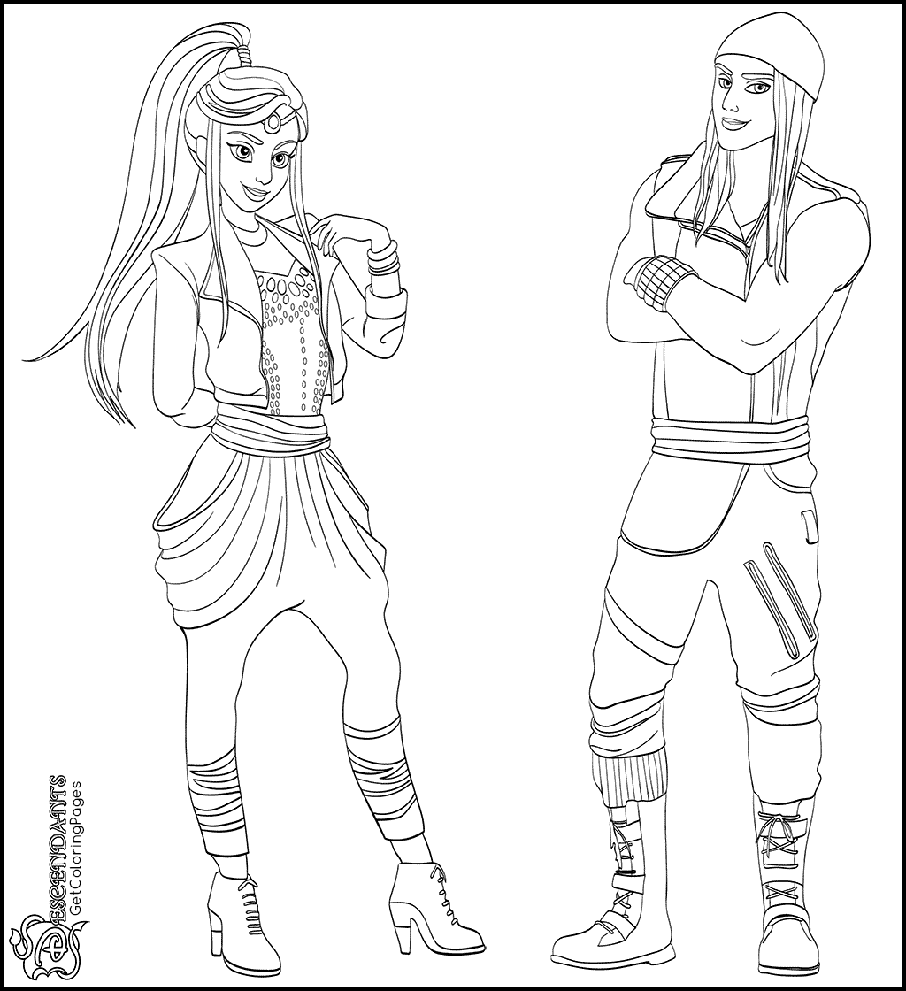 Descendants Wicked World Coloring Page 1024x1120 Descendants Wicked World Coloring Page