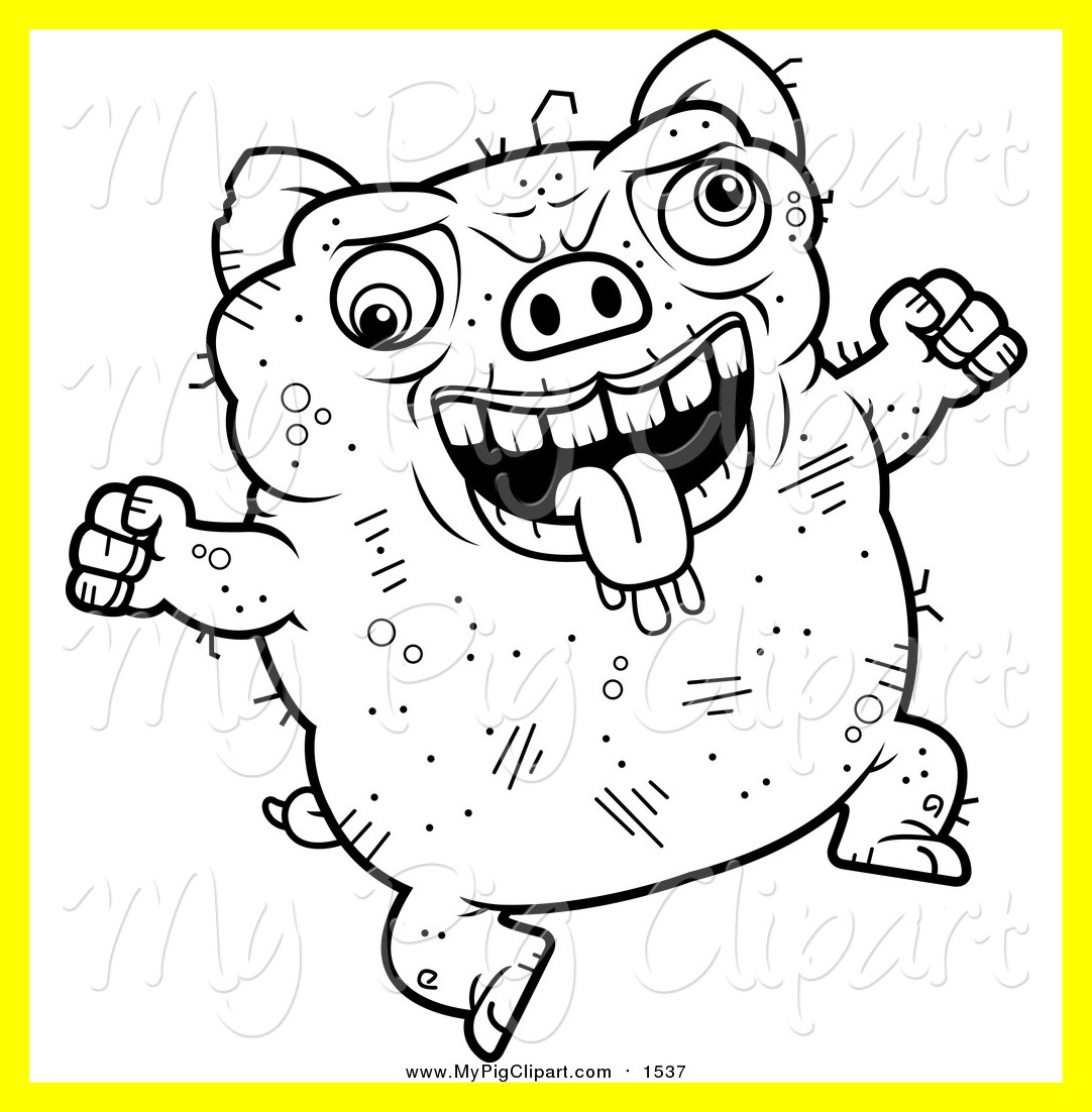 Pig In A Wig Coloring Page 1082x1102 Pig In A Wig Coloring Page