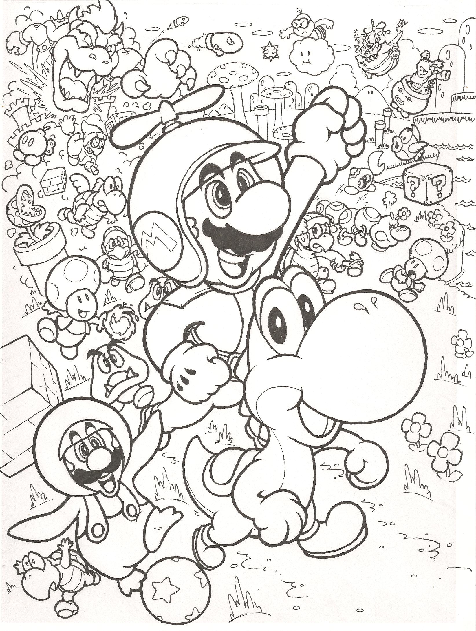 Super Mario Bros. Wii Coloring Pages 1644x2178 Super Mario Bros. Wii Coloring Pages