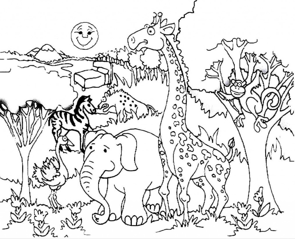 Wild Boar In The Forest Coloring Page Free Printable Pages 1019x825 Wild Boar In The Forest Coloring Page Free Printable Pages