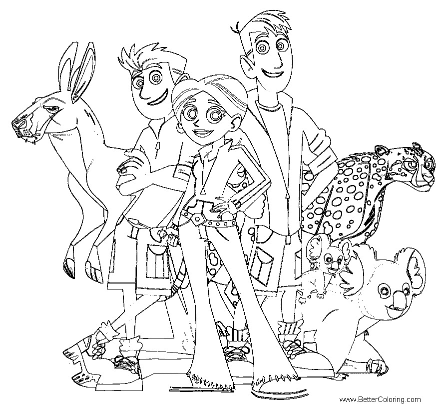 895x822 Wild Kratts Coloring Pages Characters And Animals