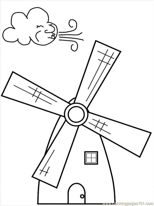 Windmill Coloring Page