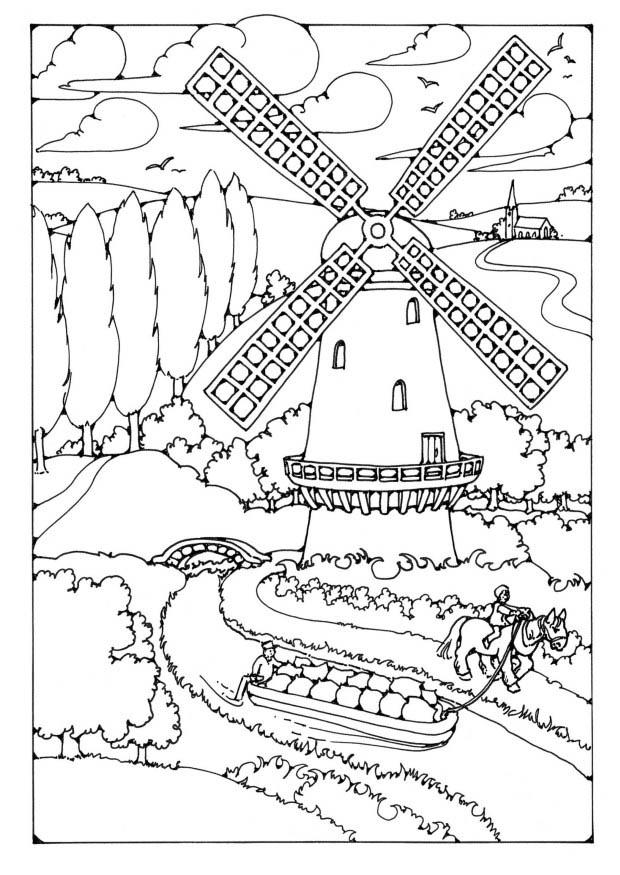 620x875 Coloring Page Windmill