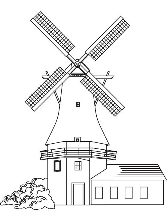 Huge Windmill Ann's Coloring Pages Windmill 556x737 Huge Windmill Ann's Coloring Pages Windmill