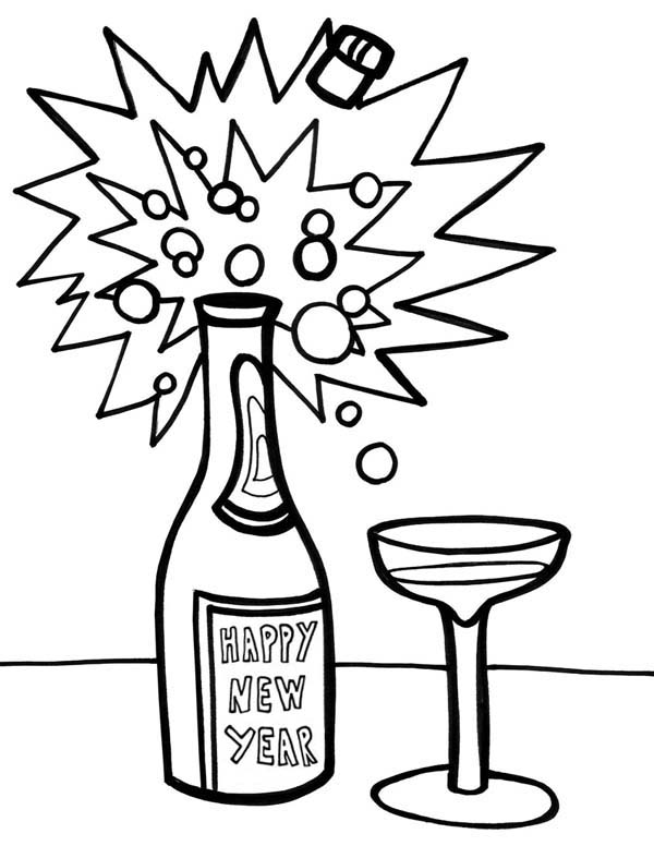 Wine Bottle Coloring Pages
