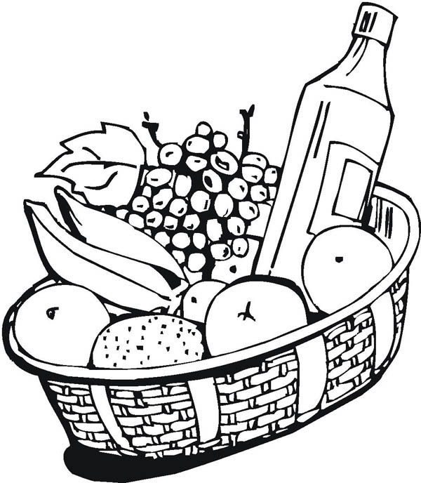 Fruit And Red Wine Coloring Page 600x688 Fruit And Red Wine Coloring Page