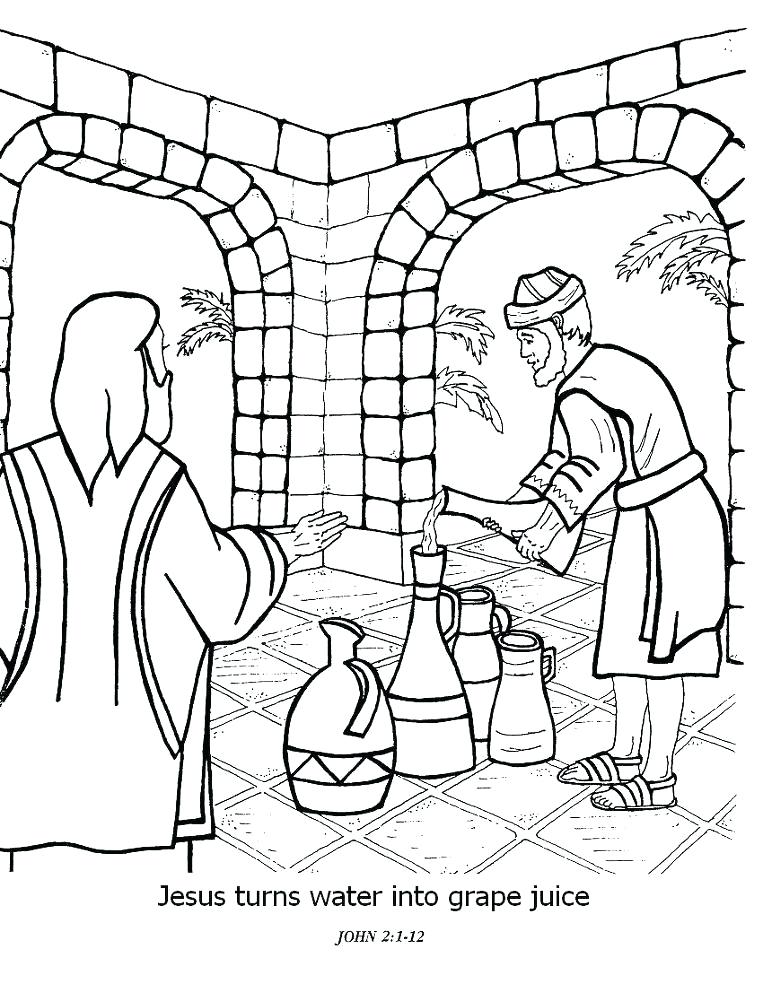 Jesus Turns Water Into Wine Coloring Page Coloring Pages For Kids 763x984 Jesus Turns Water Into Wine Coloring Page Coloring Pages For Kids