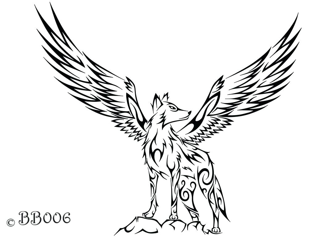 Winged Wolf Coloring Pages