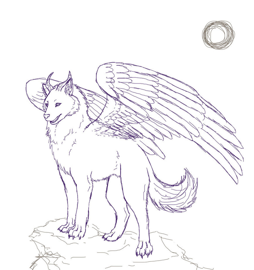 Winged Wolf Coloring Pages at GetColorings.com | Free printable ...