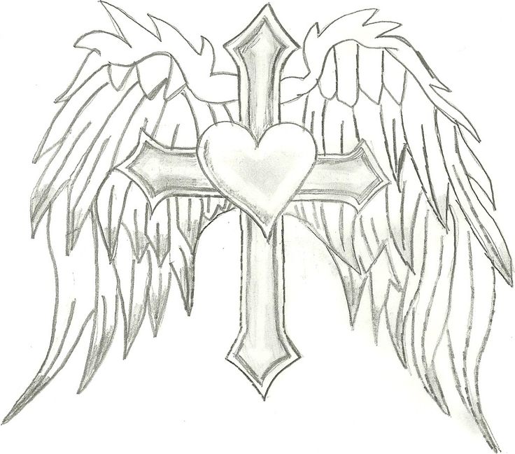 736x649 Cross With Wings Coloring Pages