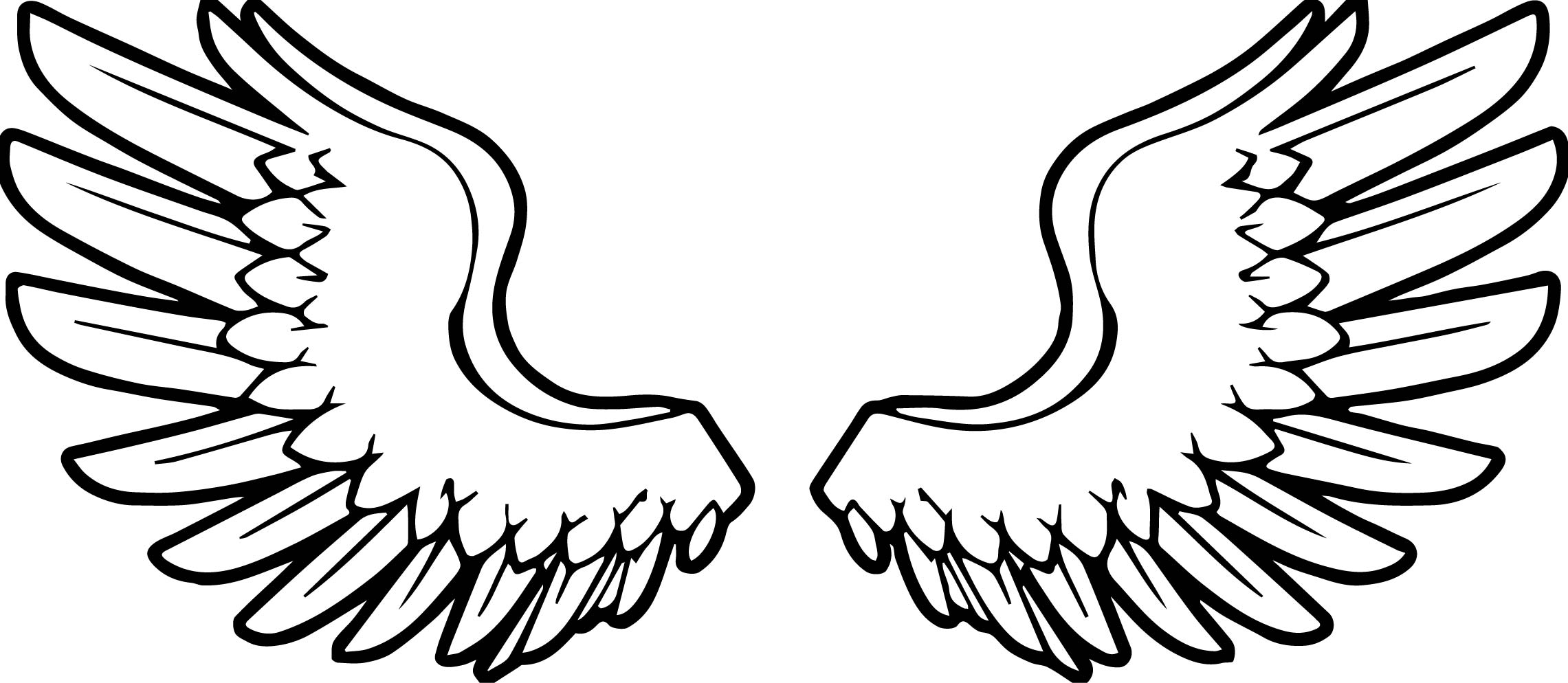 2281x994 Angel Wings Coloring Pages Download Coloring For Kids 2018