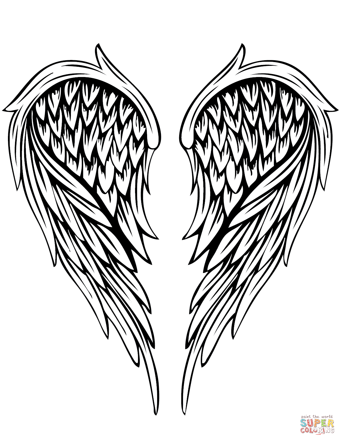 1159x1500 Angel Wings Tattoo Coloring Page Free Printable Coloring Pages