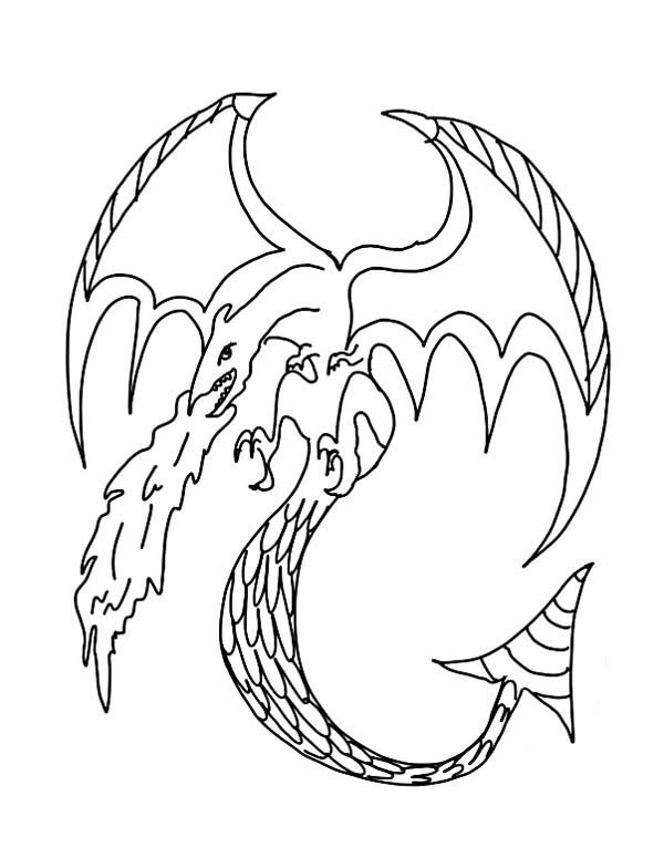600x784 Fire Breathing Dragon Coloring Pages