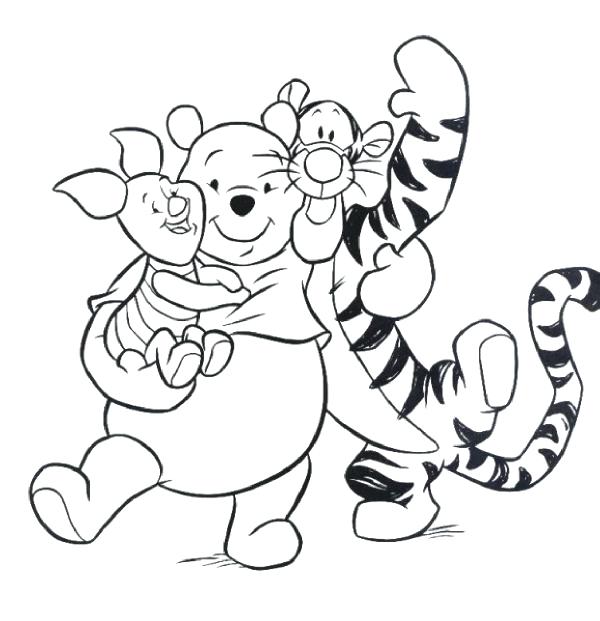 600x621 Pooh And Friends Coloring Pages