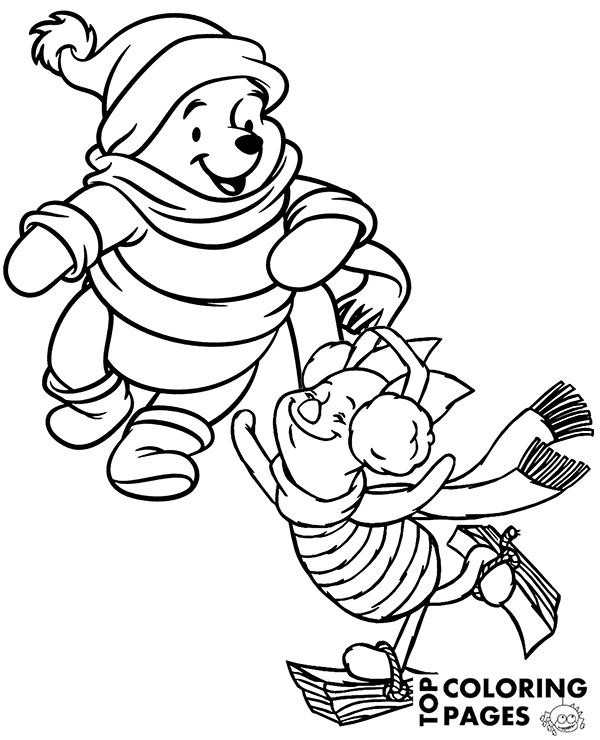 Winter Time With Winnie The Pooh And Piglet On Coloring Pages, Books 600x740 Winter Time With Winnie The Pooh And Piglet On Coloring Pages, Books