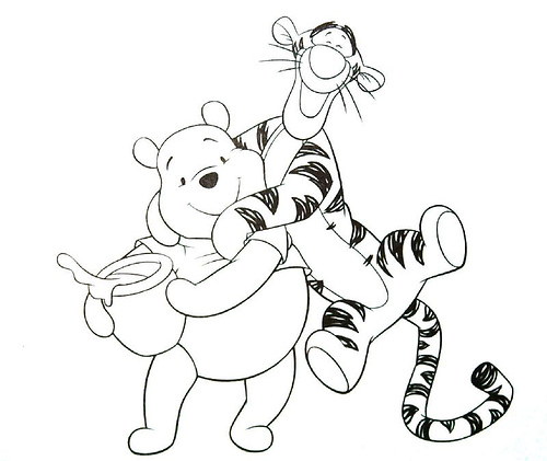 500x421 Pooh Coloring Pages For Kids Kids World