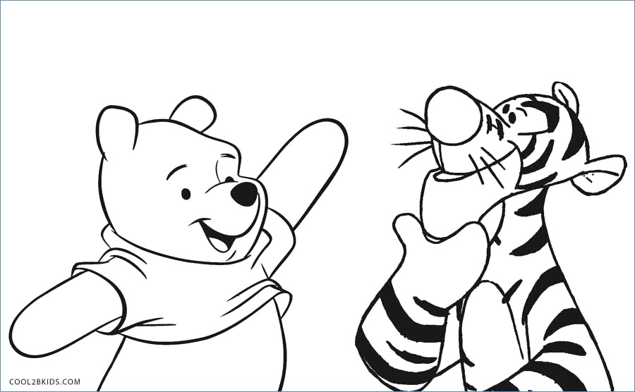 900x556 Winnie The Pooh And Tiger Christmas Coloring Page