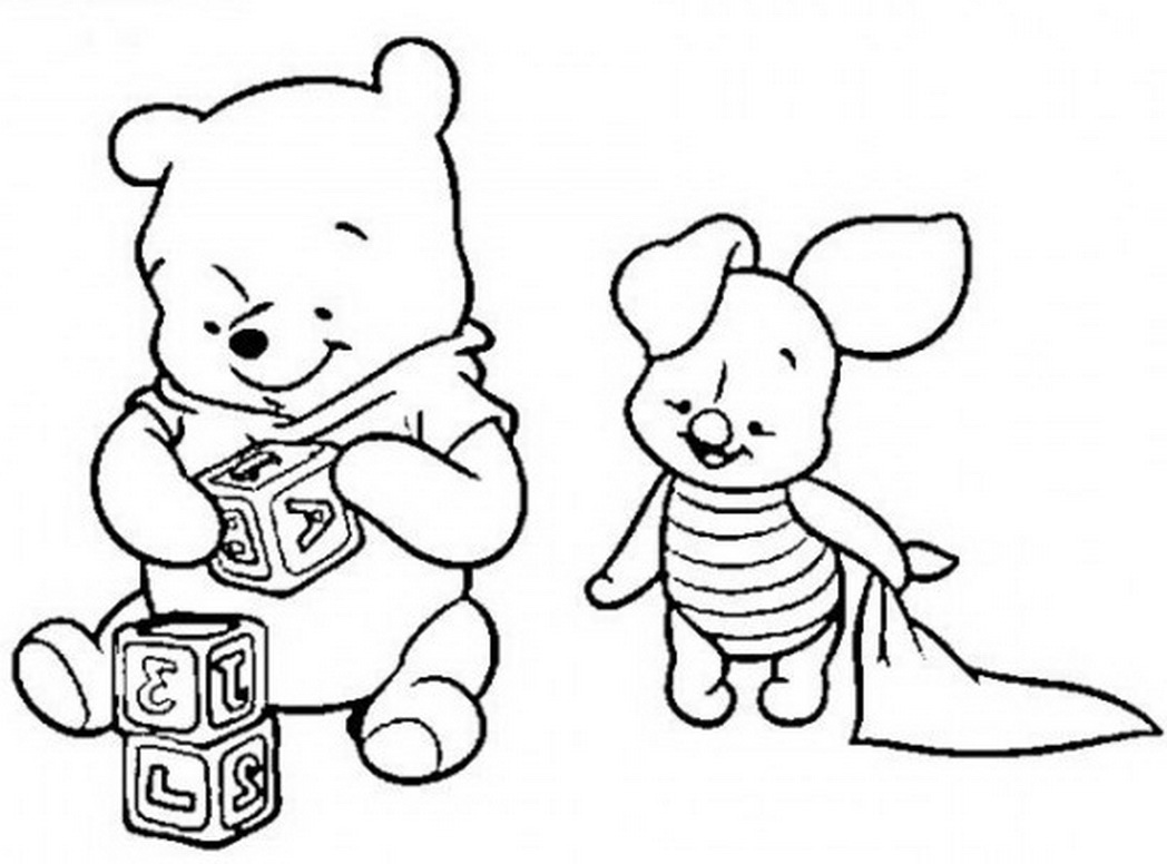 1048x776 Winnie The Pooh And Tigger Coloring Pages Baby
