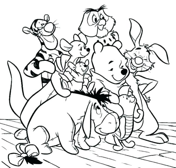 Winnie The Pooh Characters Coloring Pages Free The Pooh Coloring 600x572 Winnie The Pooh Characters Coloring Pages Free The Pooh Coloring