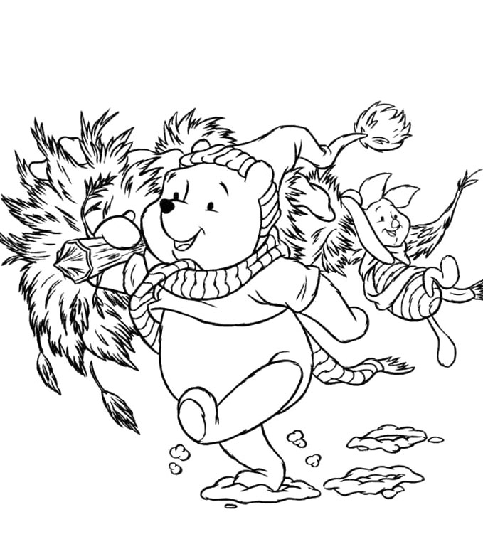 Disney Christmas Winnie The Pooh And Piglet Coloring Pages Pics 679x772 Disney Christmas Winnie The Pooh And Piglet Coloring Pages Pics