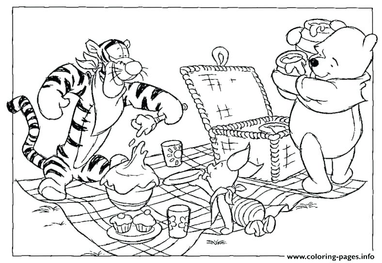 Pooh And Friends Having Picnic Page50f7 Coloring Pages Printable 788x543 Pooh And Friends Having Picnic Page50f7 Coloring Pages Printable