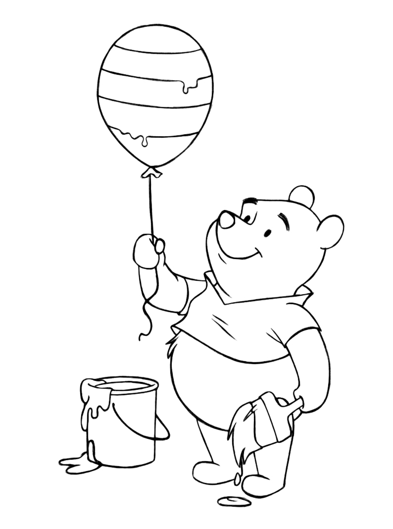 794x1068 Printable Winnie The Pooh Easter Balloon Coloring Page