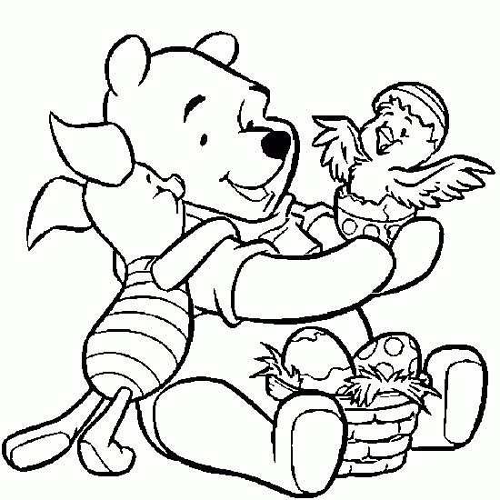 550x550 Winnie The Pooh Easter Free Coloring Page Disney, Easter, Kids