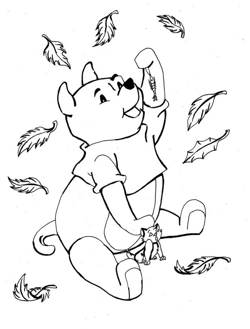 806x1062 Winnie The Pooh Autumn Leaves Fall Coloring Pages Free Coloring