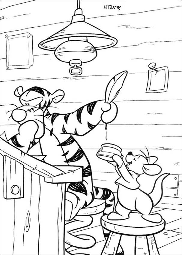 Tigger And Rabbit Coloring Pages 607x850 Tigger And Rabbit Coloring Pages