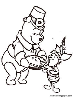 Winnie The Pooh Thanksgiving Coloring Pages