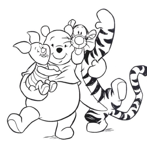Best Best Friends Winnie The Pooh Coloring Pages Free 2756 600x621 Best Best Friends Winnie The Pooh Coloring Pages Free 2756