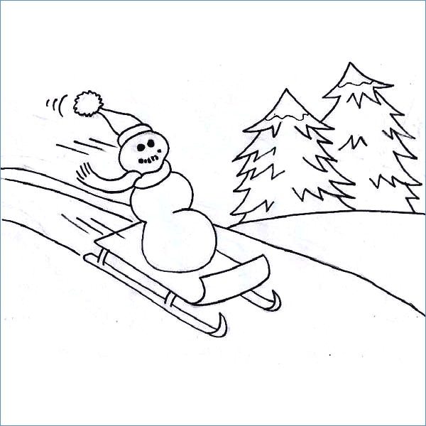 Winnie The Pooh Skating Winter Coloring Page 600x600 Winnie The Pooh Skating Winter Coloring Page