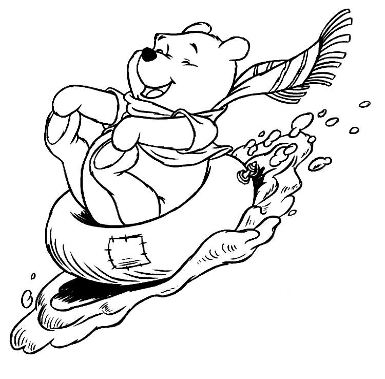 Winnie The Pooh Winter Coloring Page 750x738 Winnie The Pooh Winter Coloring Page