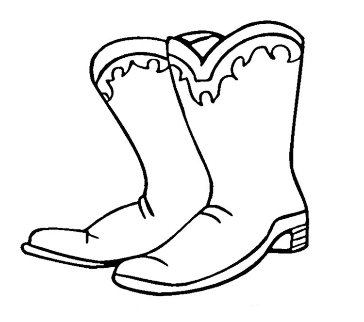 750x664 Cowboy Winter Boots Coloring Page Winter Coloring Page