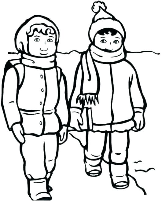 530x658 Clothes Coloring Pages Scarf Coloring Page Winter Clothes Coloring