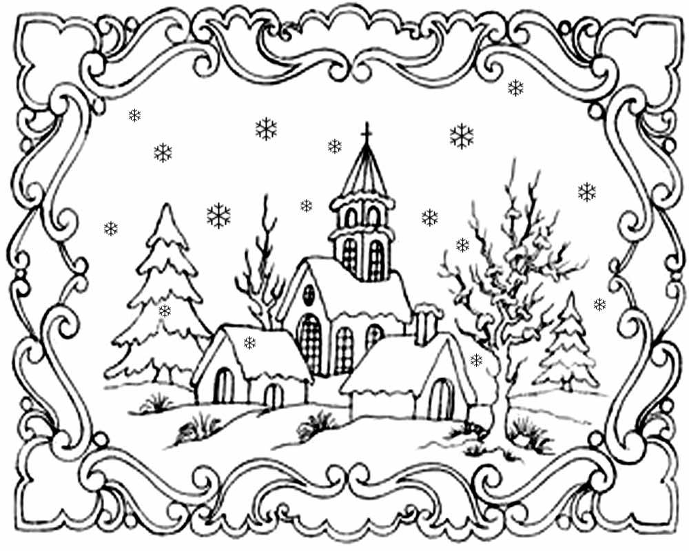 1000x800 Free Printable Winter Coloring Pages Image Striking For Adults