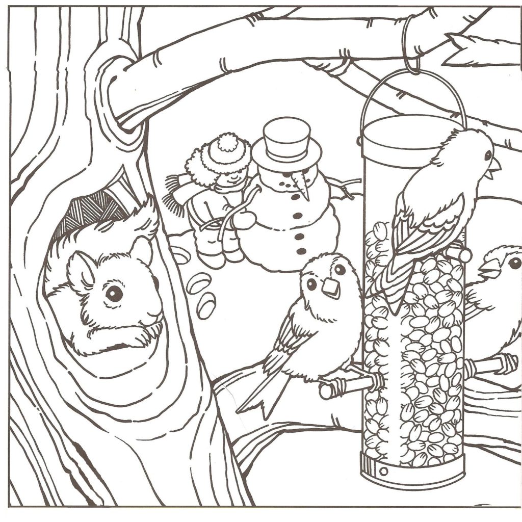 1024x1024 Winter Coloring Pages Adults 5