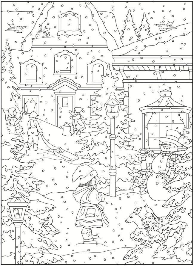 650x888 Dover Coloring Book Creative Haven Winter Scapes