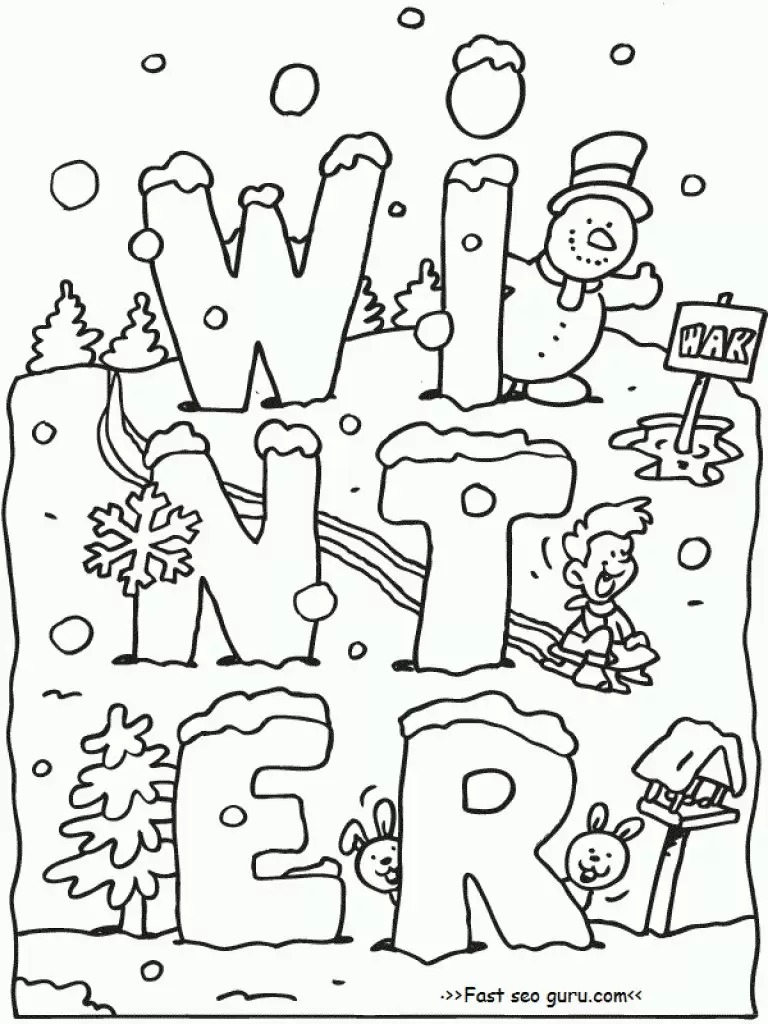 Free Printable Winter Coloring Pages For Snow Sled Kids Intended 768x1024 Free Printable Winter Coloring Pages For Snow Sled Kids Intended