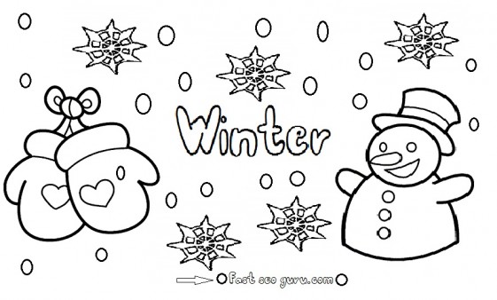 Printable Winter Snowman Coloring Pages 561x338 Printable Winter Snowman Coloring Pages