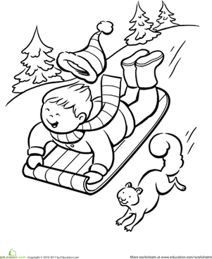 Winter Sledding Worksheet 301x367 Winter Sledding Worksheet