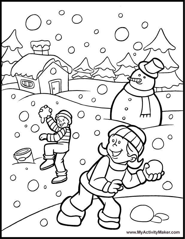 Winter Coloring Sheets Pdf Color Bros 618x798 Winter Coloring Sheets Pdf Color Bros