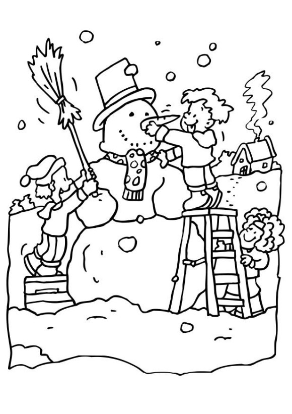 580x821 Winter Coloring Pages Printable. Great Winter Coloring Pages