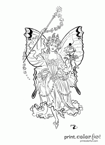 Fairy Princess Coloring Page 363x500 Fairy Princess Coloring Page